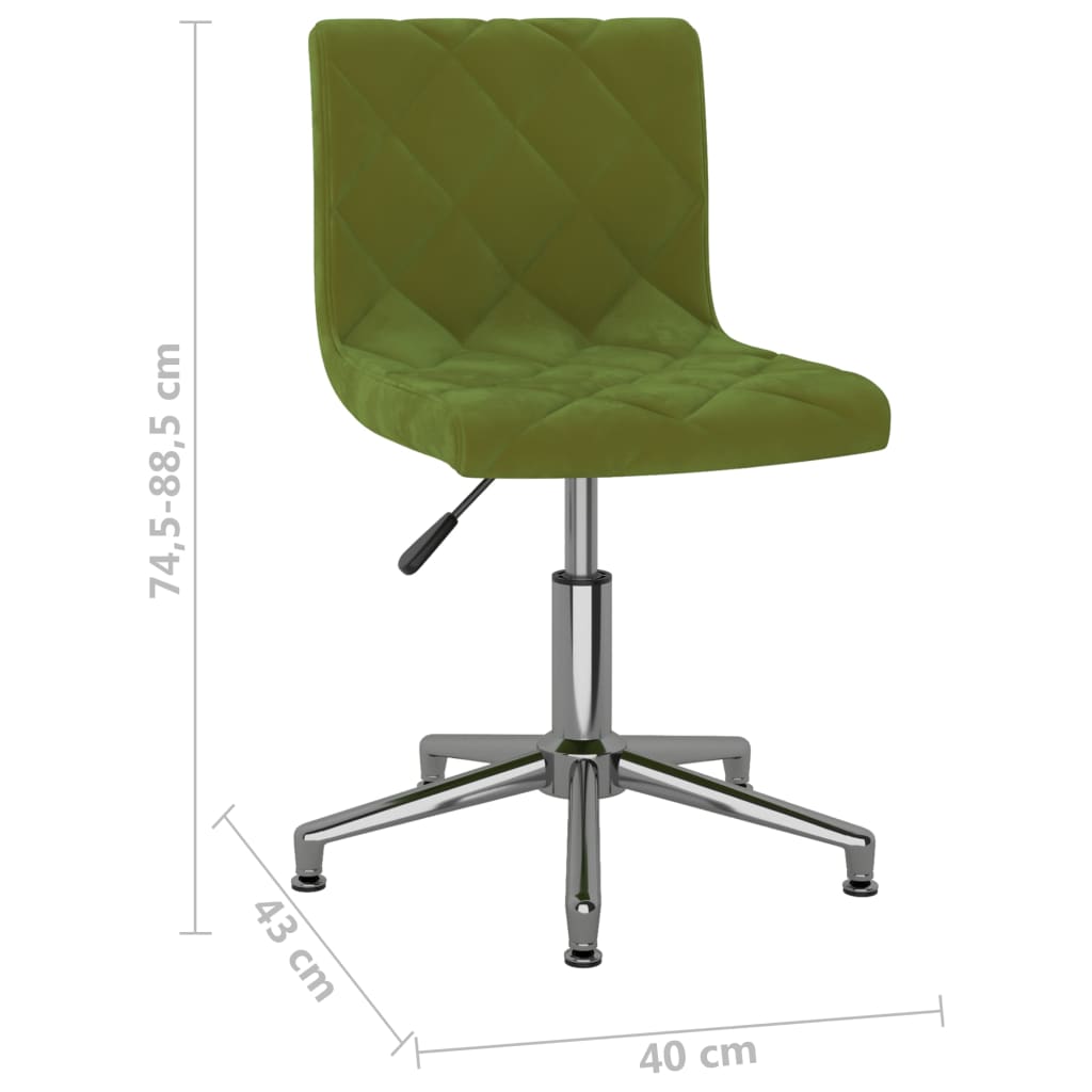 Bürostuhl Drehbar Hellgrün Samt