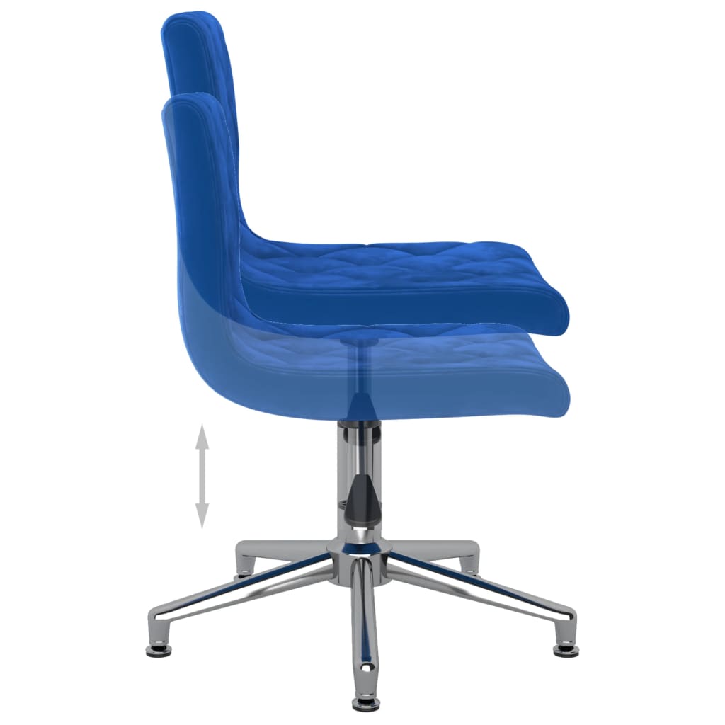 Bürostuhl Drehbar Blau Samt
