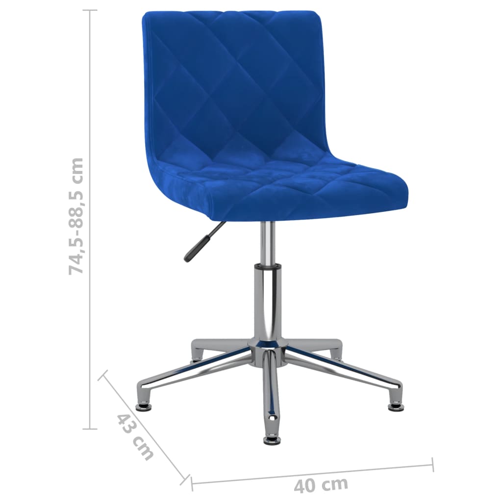 Bürostuhl Drehbar Blau Samt