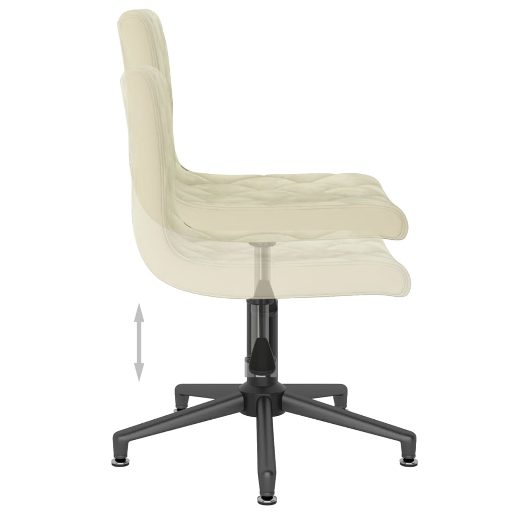 Bürostuhl Drehbar Creme Samt