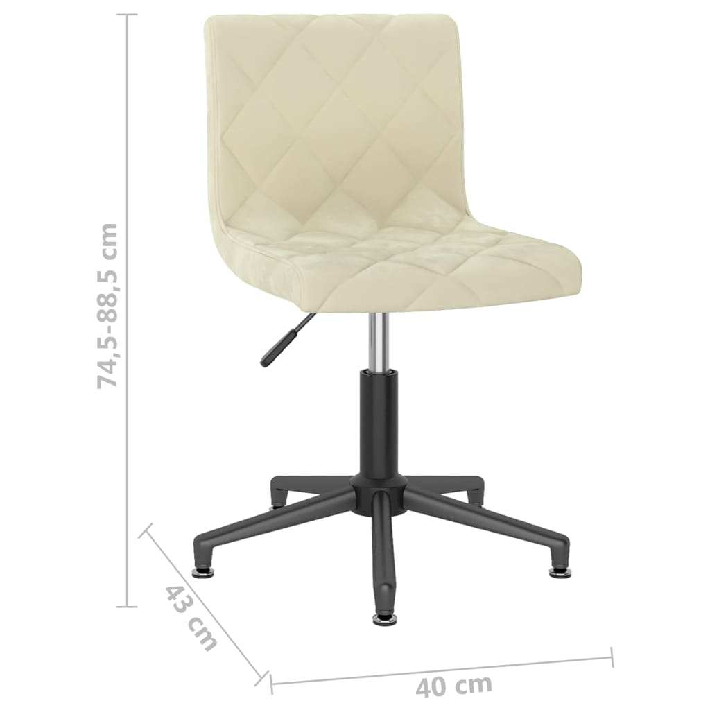 Bürostuhl Drehbar Creme Samt