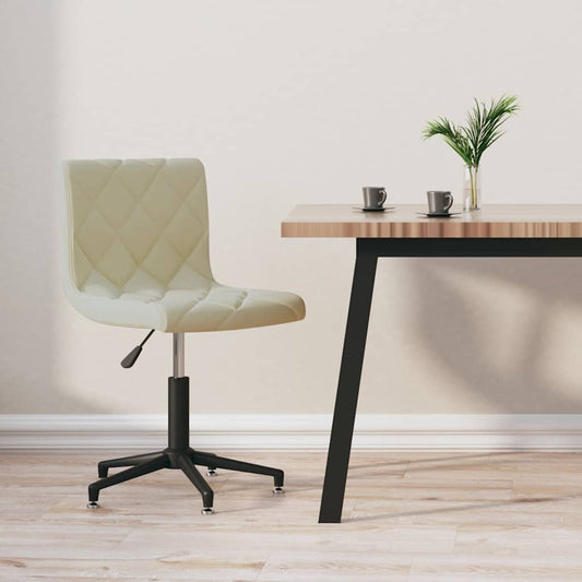 Bürostuhl Drehbar Creme Samt
