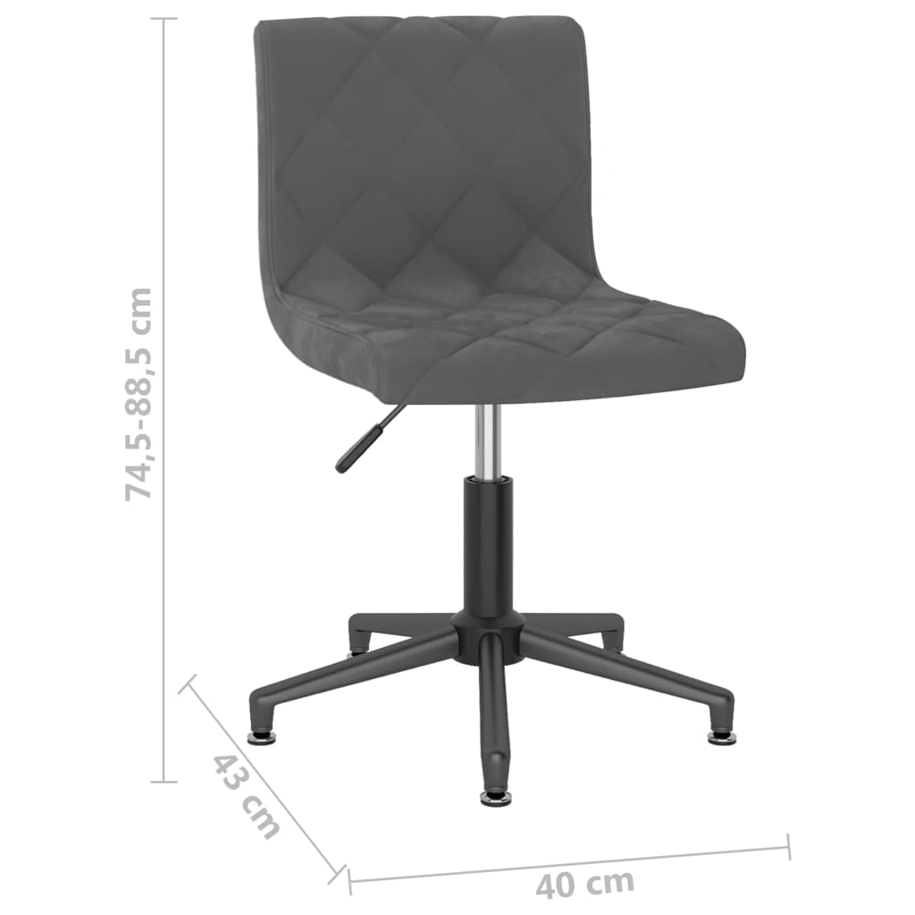 Bürostuhl Drehbar Dunkelgrau Samt
