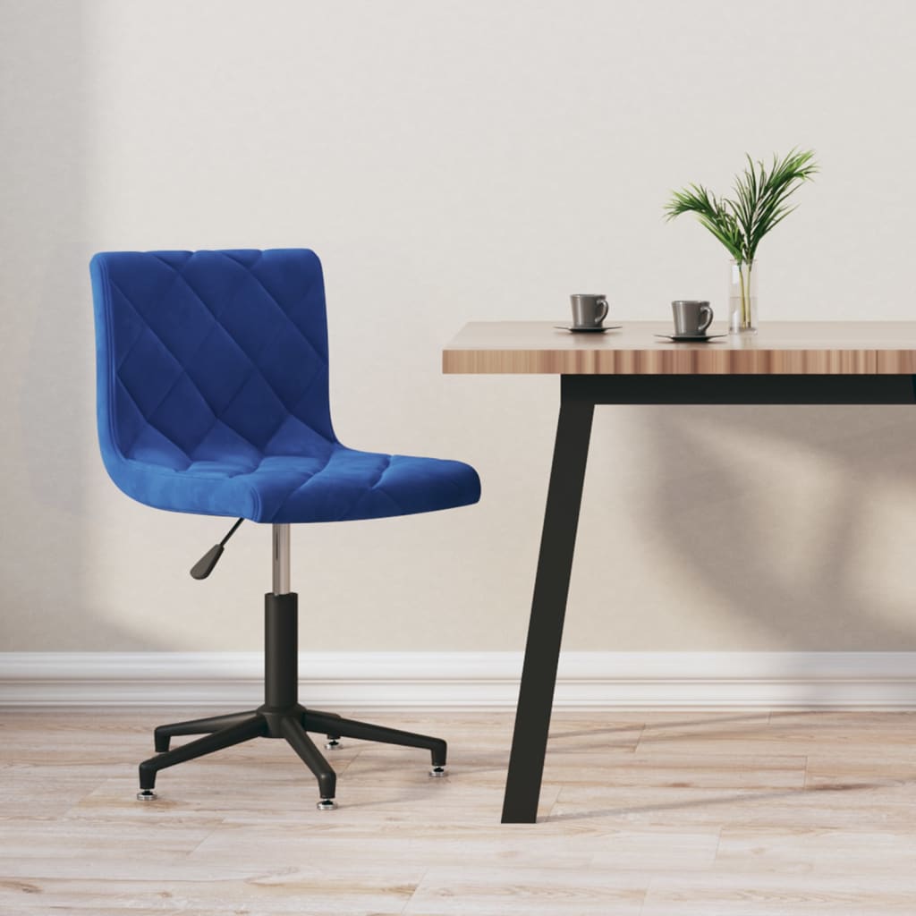 Bürostuhl Drehbar Blau Samt