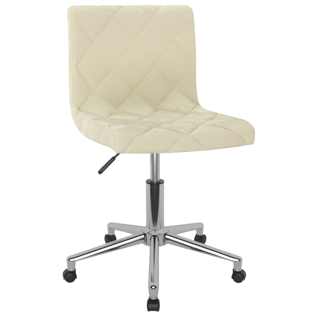 Bürostuhl Drehbar Creme Samt