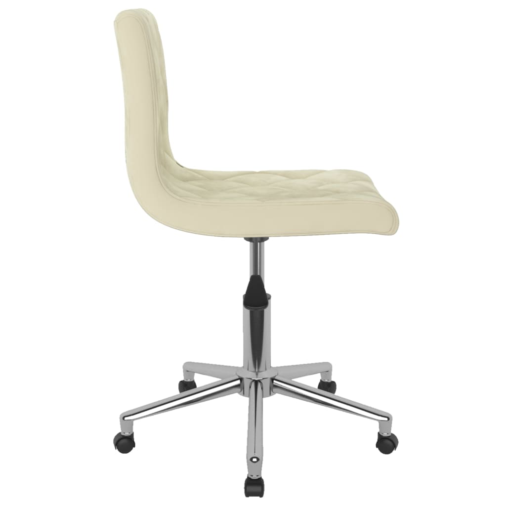 Bürostuhl Drehbar Creme Samt