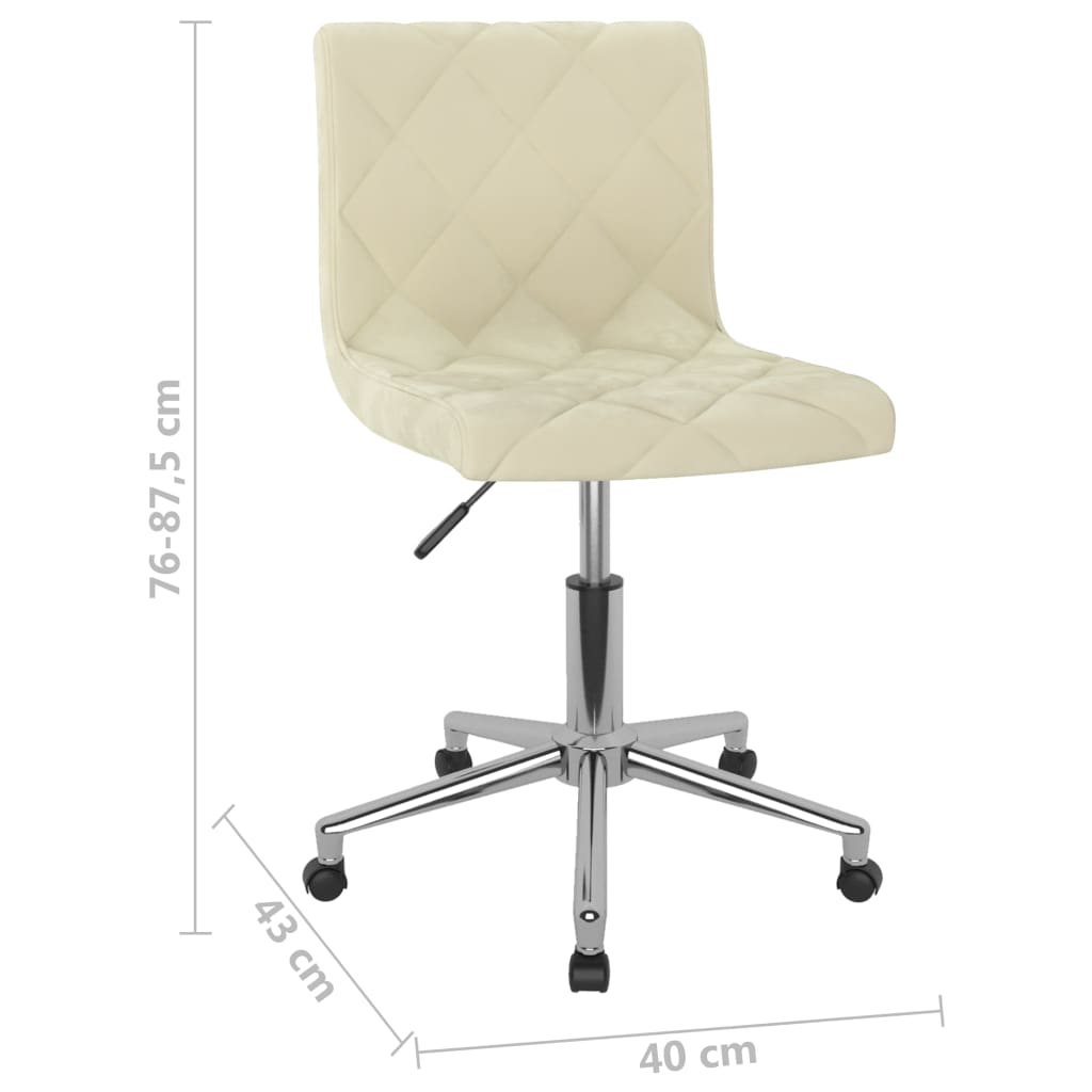Bürostuhl Drehbar Creme Samt