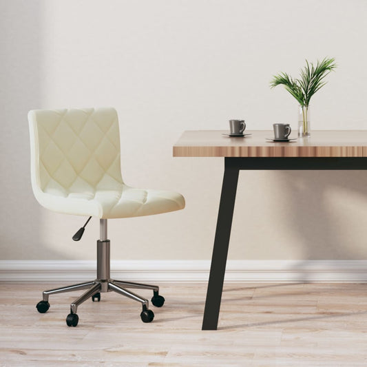 Bürostuhl Drehbar Creme Samt