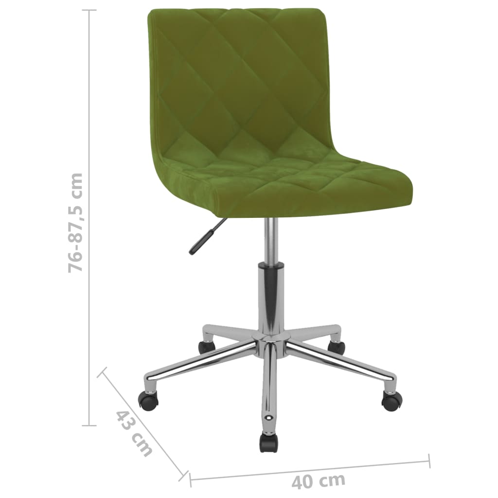 Bürostuhl Drehbar Hellgrün Samt