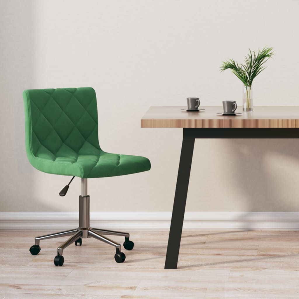 Bürostuhl Drehbar Dunkelgrün Samt