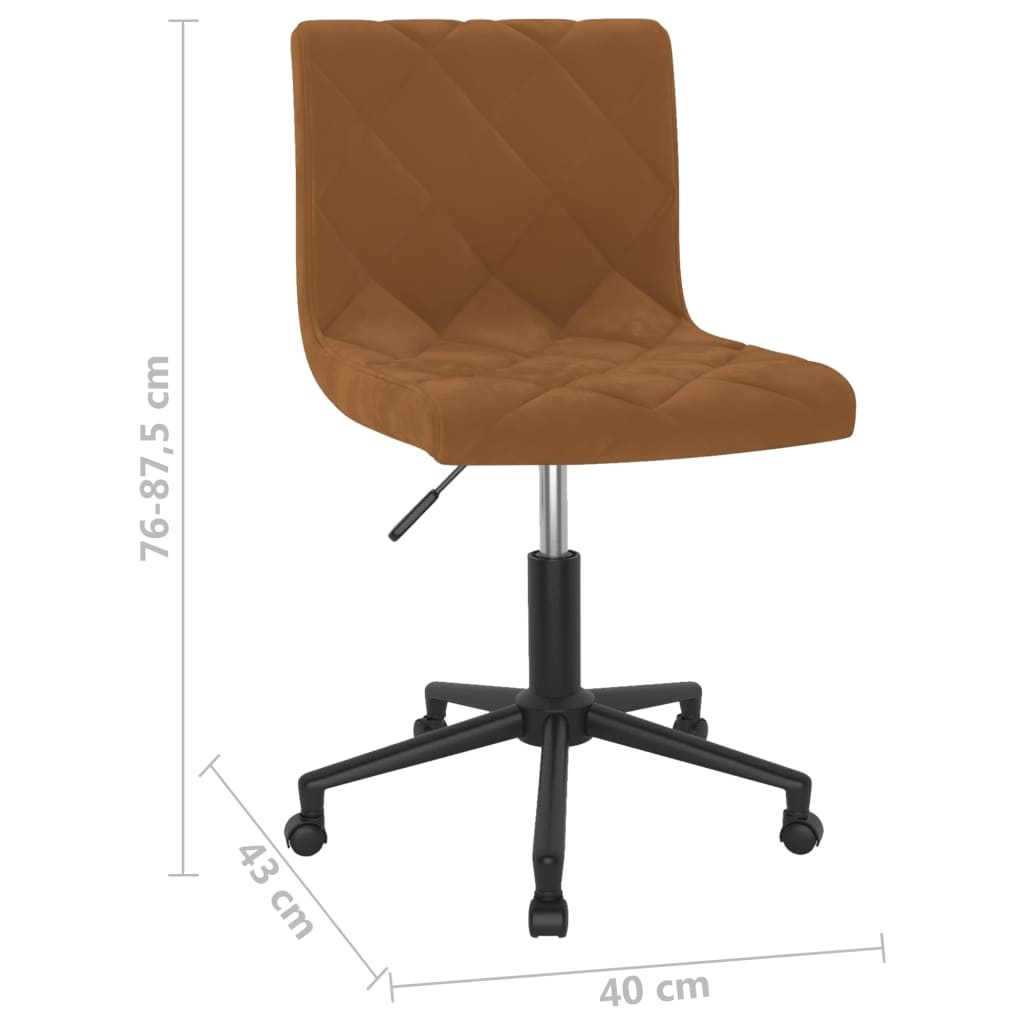 Bürostuhl Drehbar Braun Samt