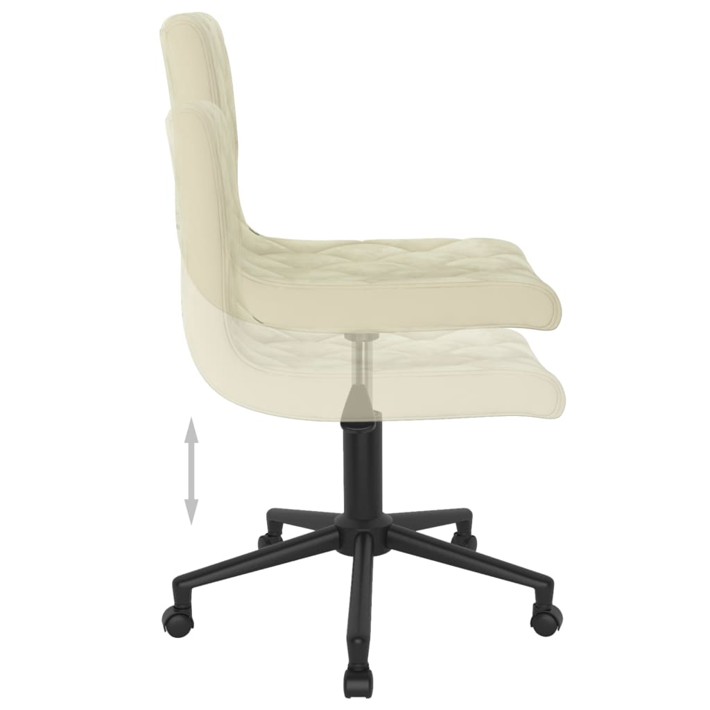 Bürostuhl Drehbar Creme Samt
