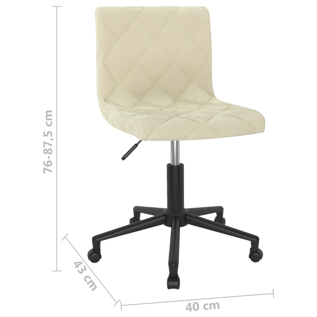 Bürostuhl Drehbar Creme Samt
