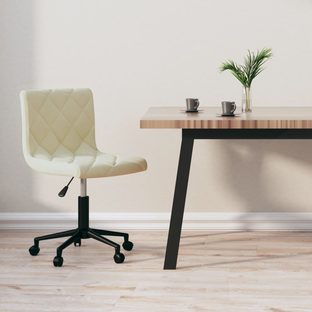 Bürostuhl Drehbar Creme Samt
