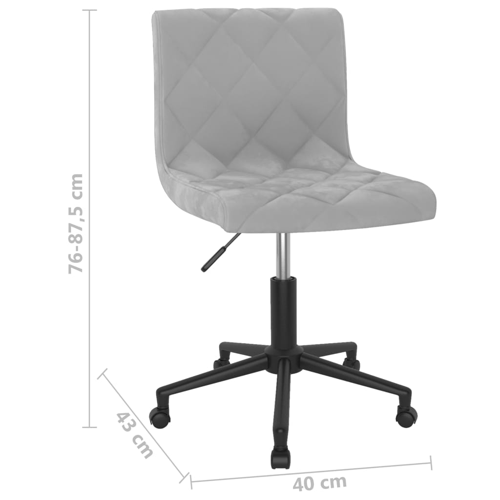 Bürostuhl Drehbar Hellgrau Samt
