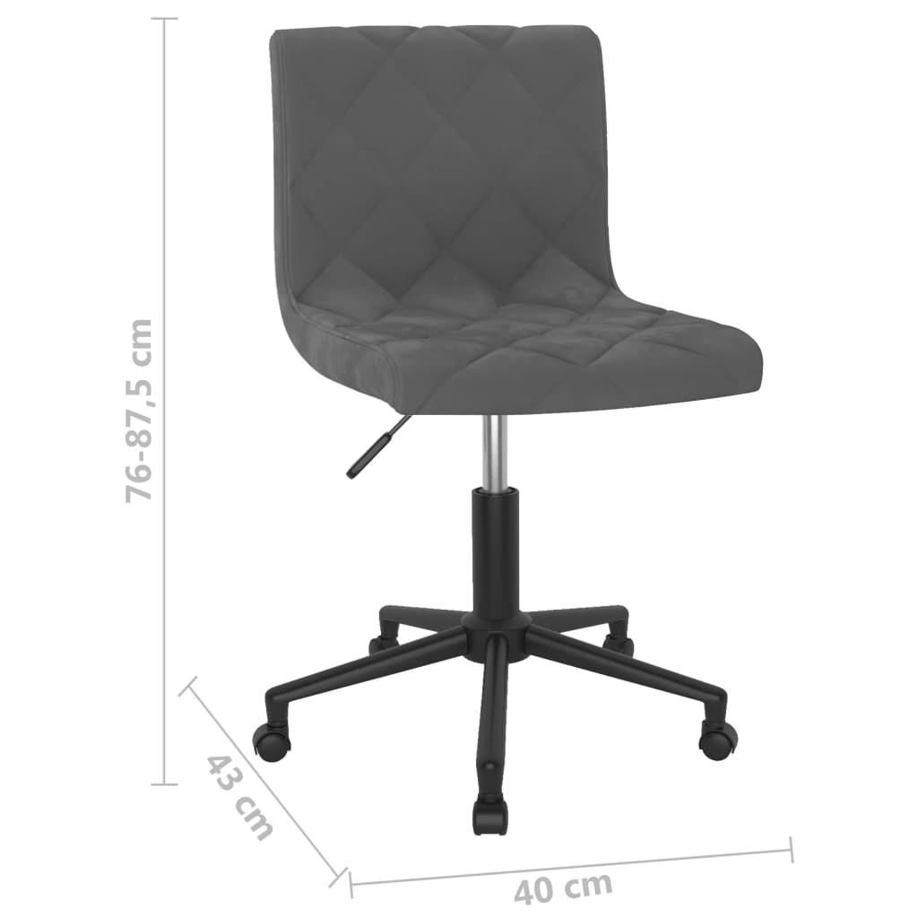 Bürostuhl Drehbar Dunkelgrau Samt