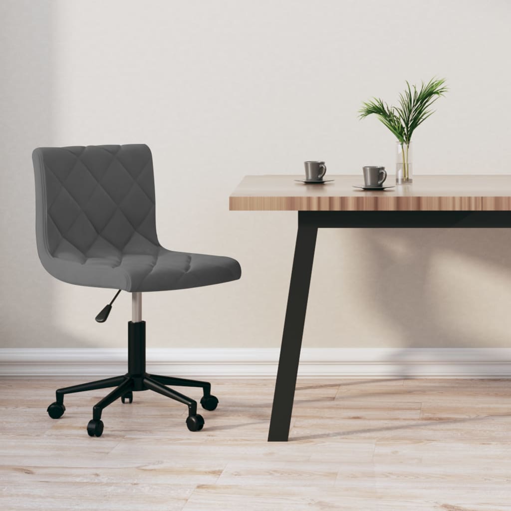 Bürostuhl Drehbar Dunkelgrau Samt
