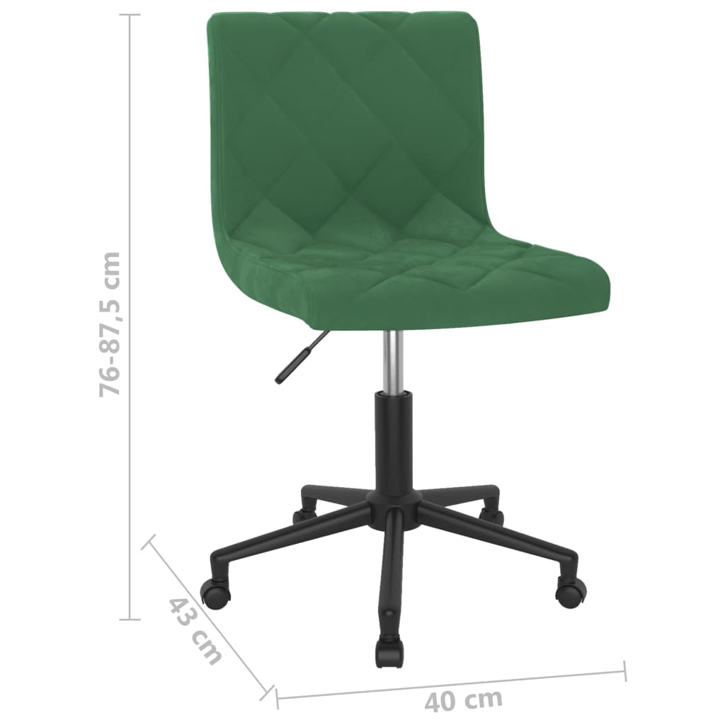 Bürostuhl Drehbar Dunkelgrün Samt