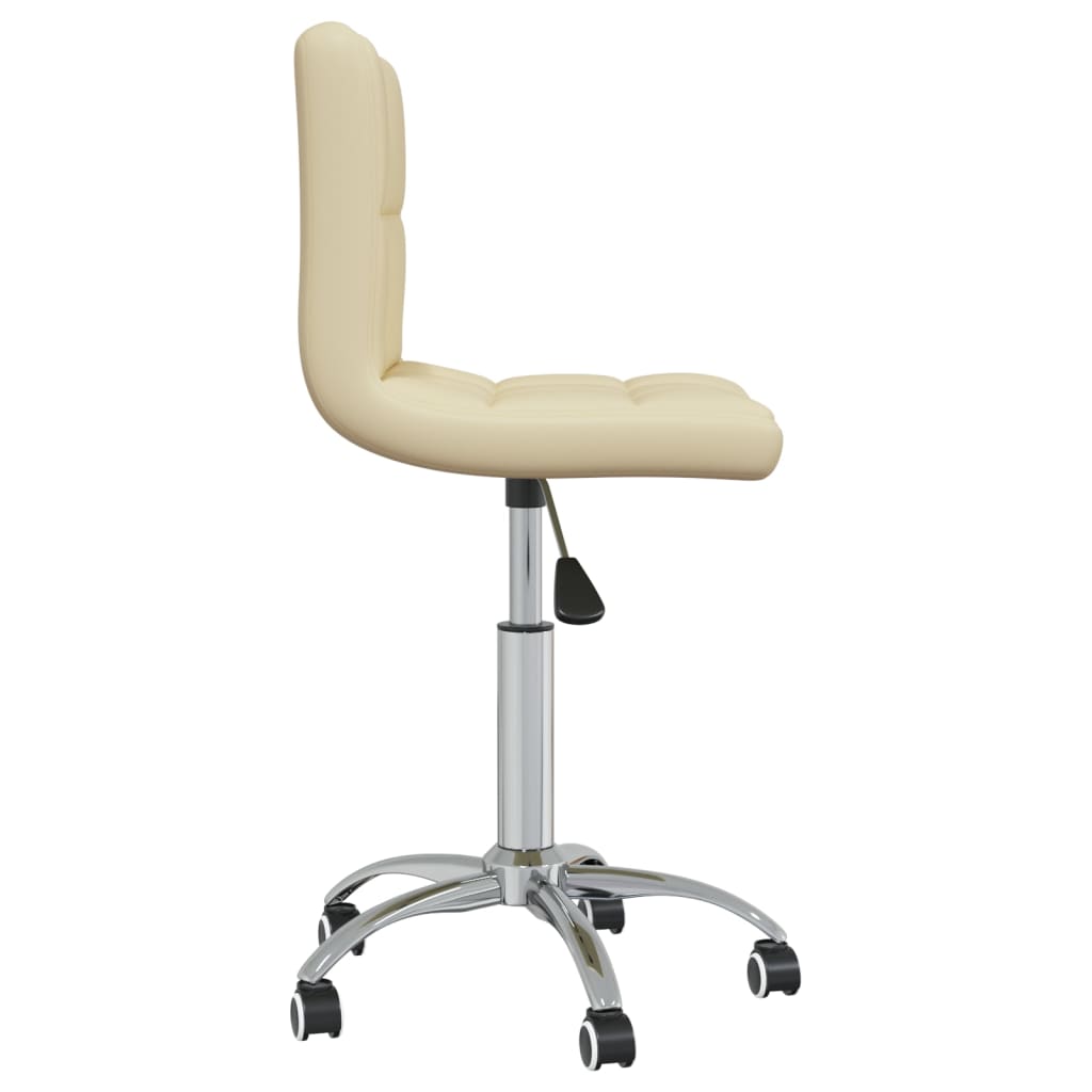 Bürostuhl Drehbar Creme Kunstleder