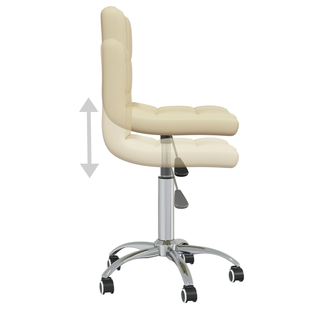 Bürostuhl Drehbar Creme Kunstleder