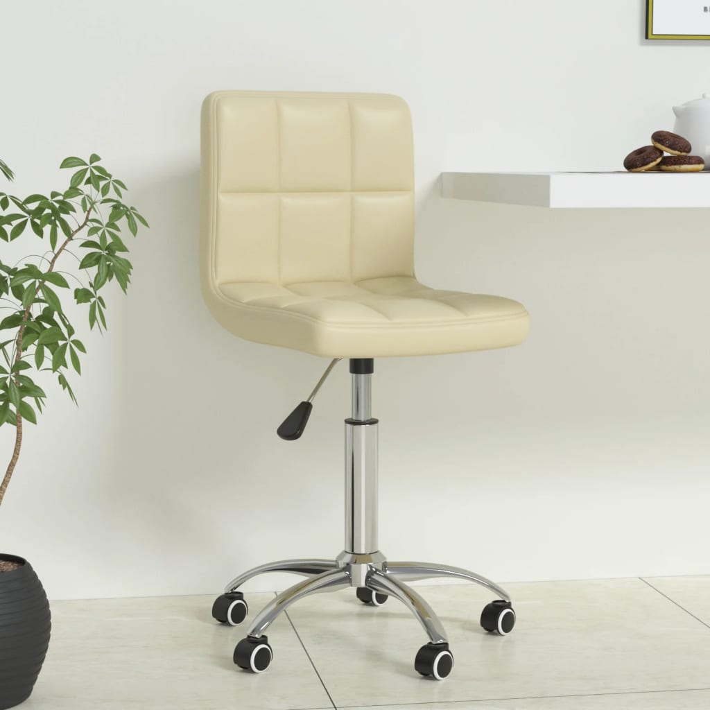 Bürostuhl Drehbar Creme Kunstleder