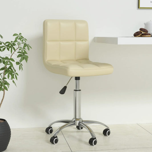Bürostuhl Drehbar Creme Kunstleder