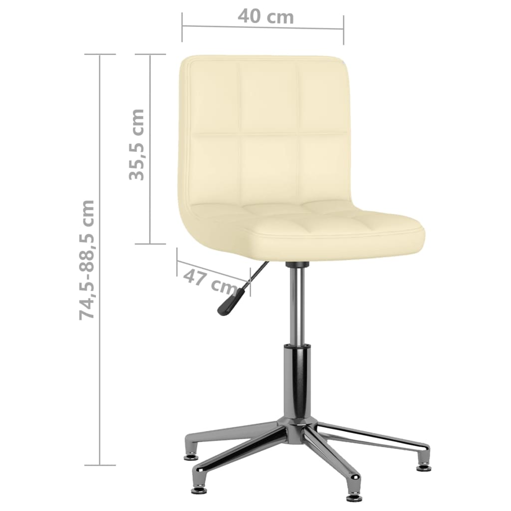 Bürostuhl Drehbar Creme Kunstleder