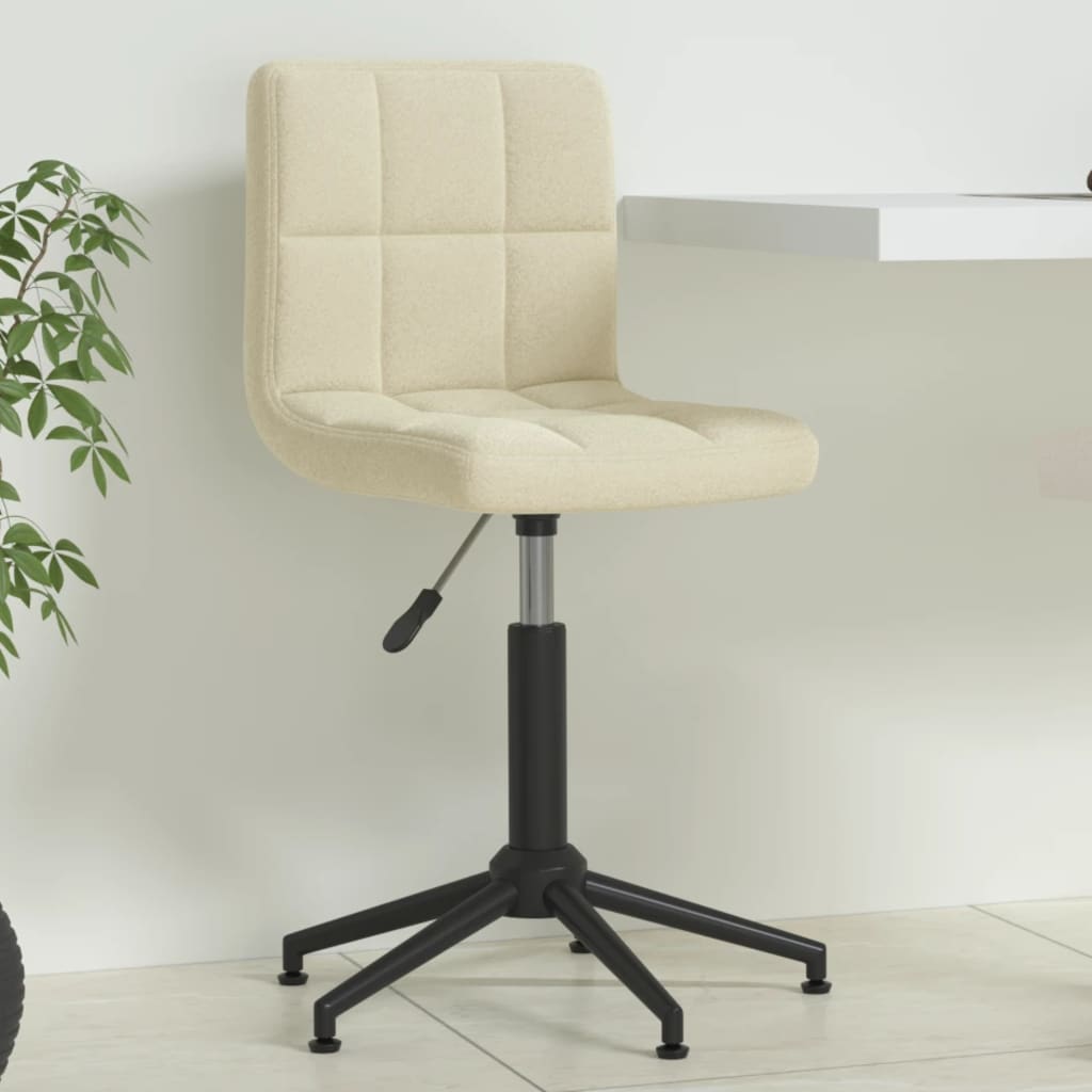 Bürostuhl Drehbar Creme Samt