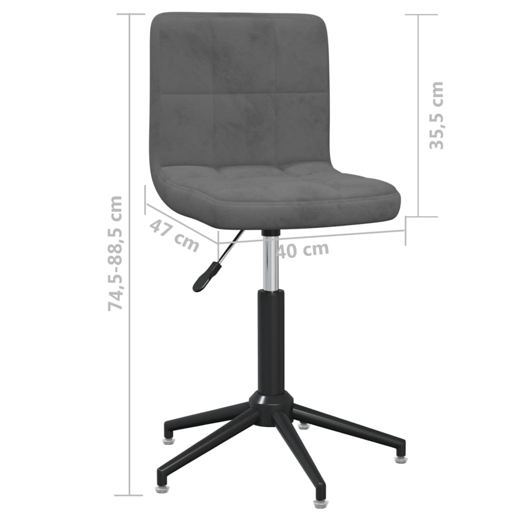 Bürostuhl Drehbar Dunkelgrau Samt
