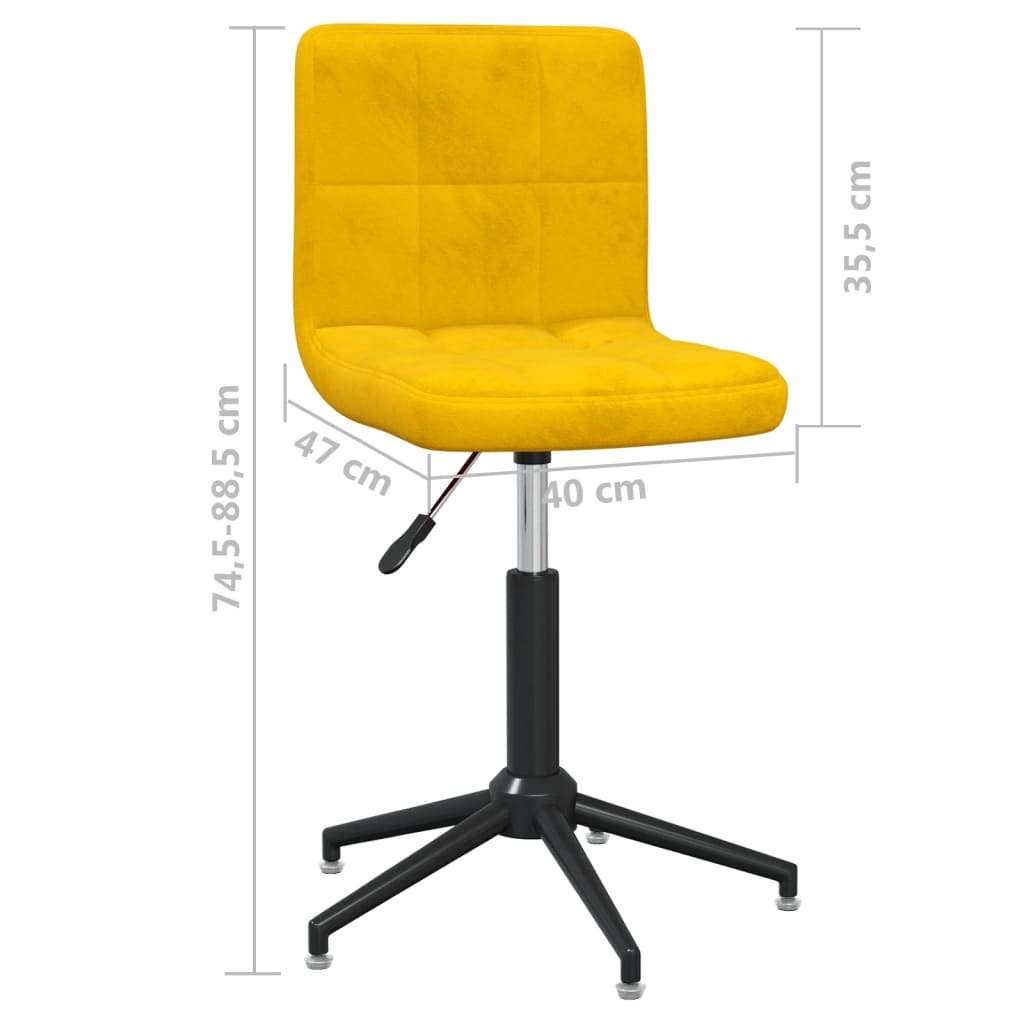 Bürostuhl Drehbar Senfgelb Samt