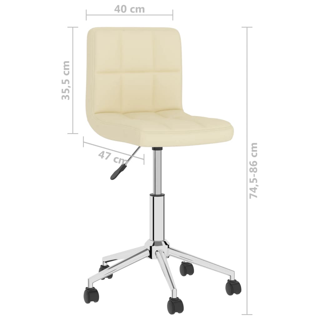 Bürostuhl Drehbar Creme Stoff