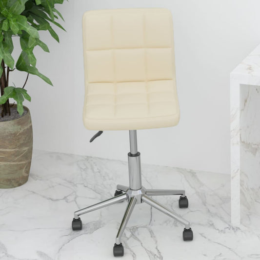 Bürostuhl Drehbar Creme Stoff