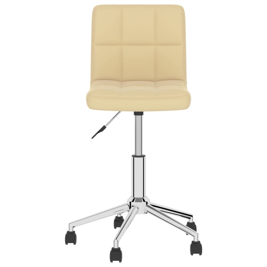 Bürostuhl Drehbar Creme Kunstleder