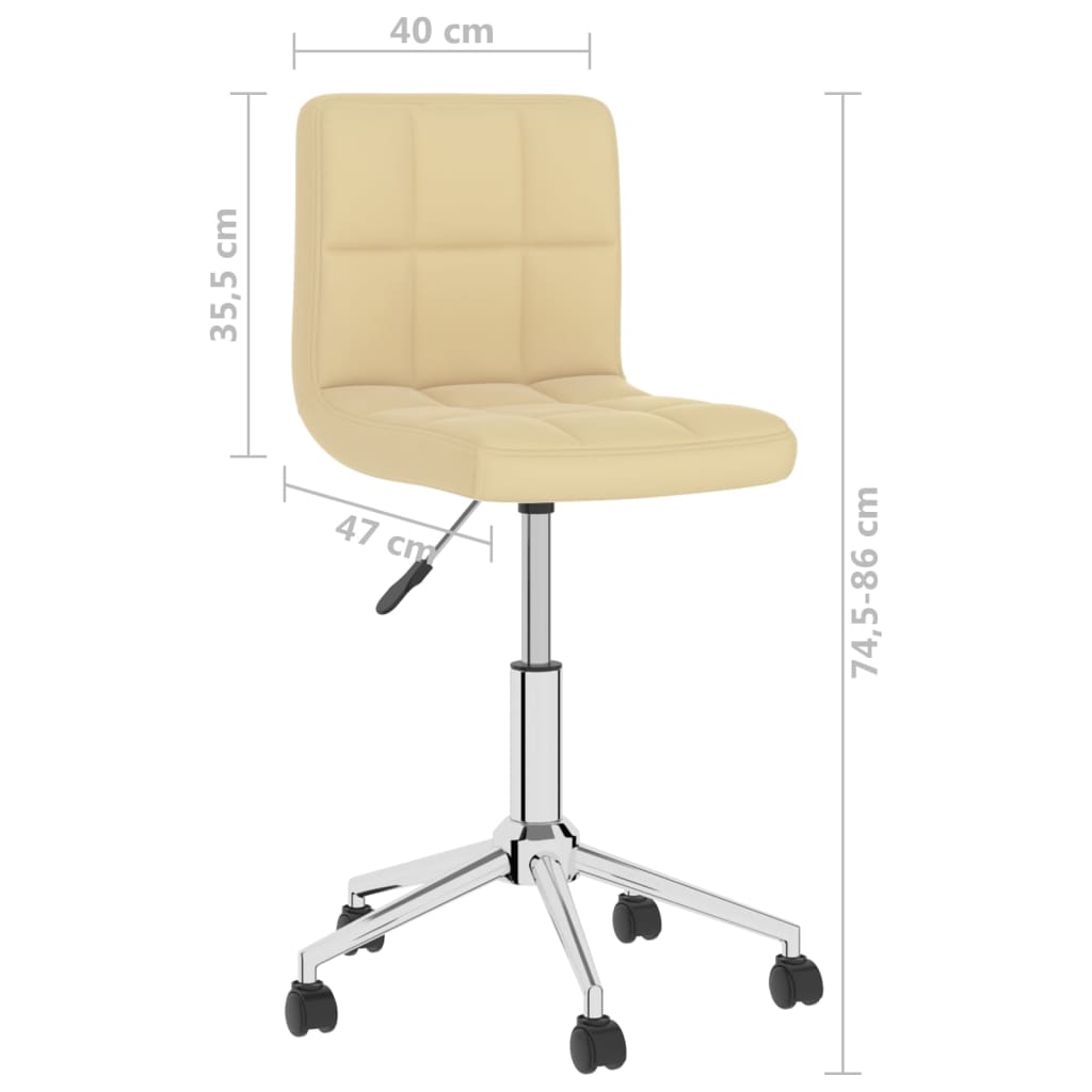 Bürostuhl Drehbar Creme Kunstleder