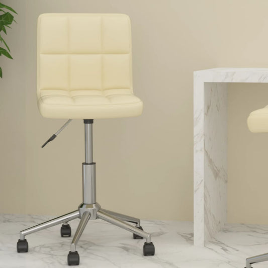 Bürostuhl Drehbar Creme Kunstleder