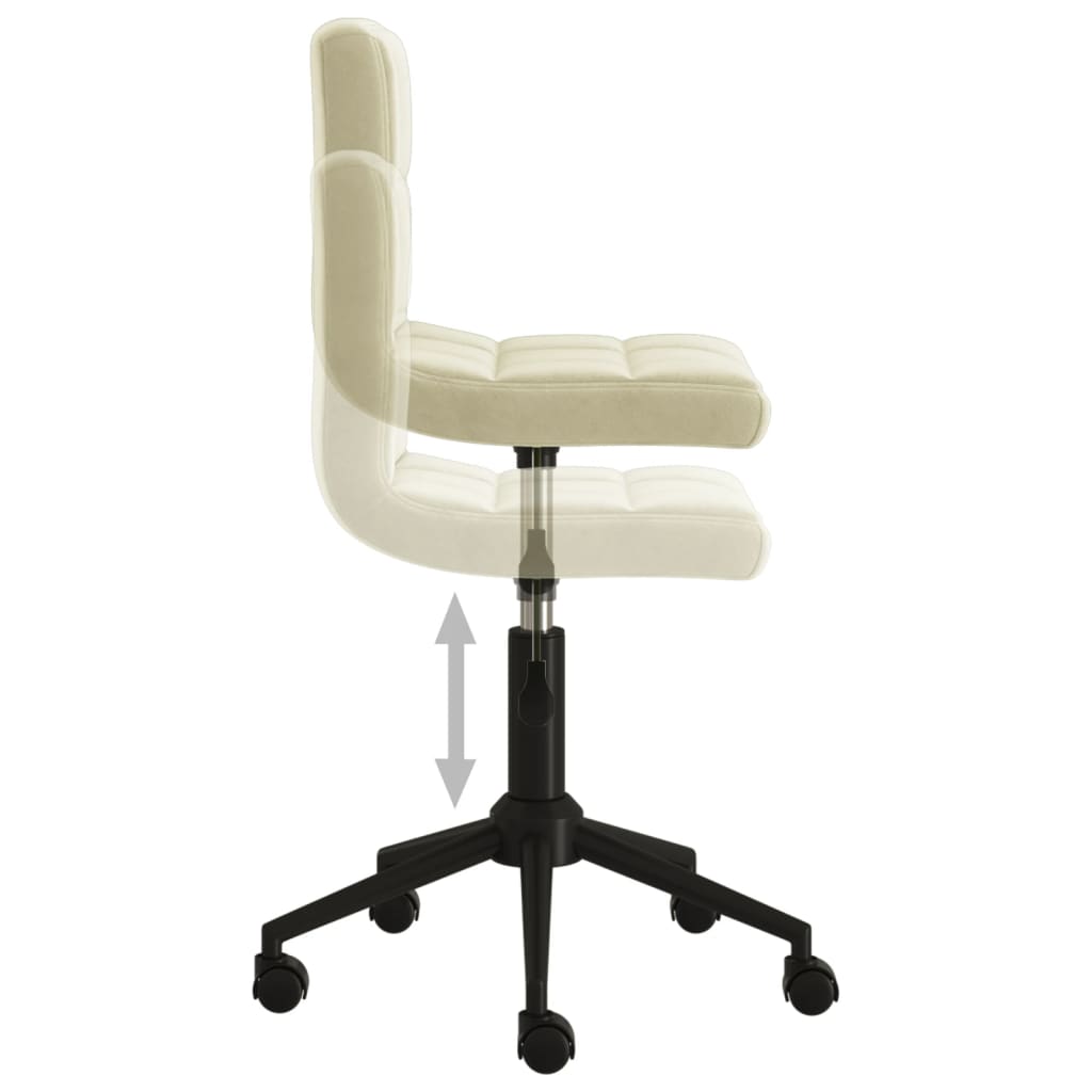 Bürostuhl Drehbar Creme Samt