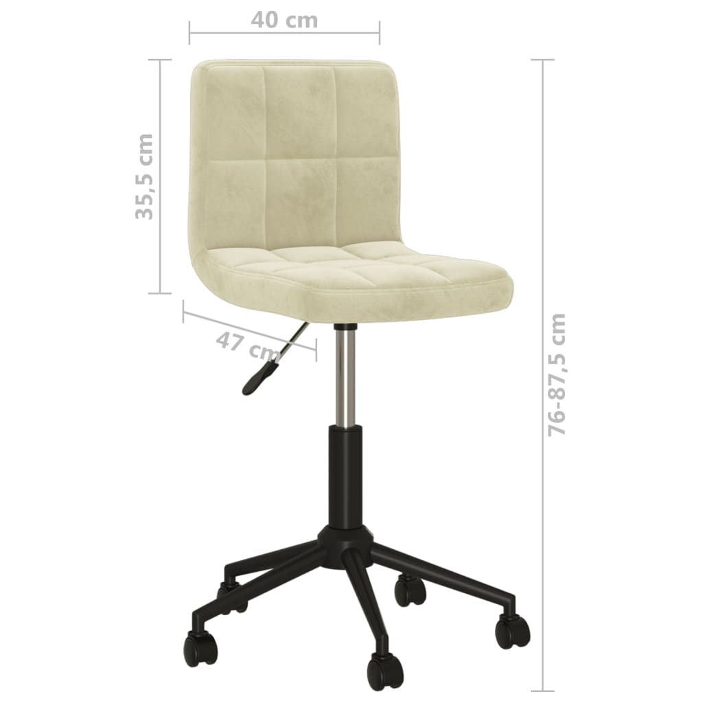Bürostuhl Drehbar Creme Samt