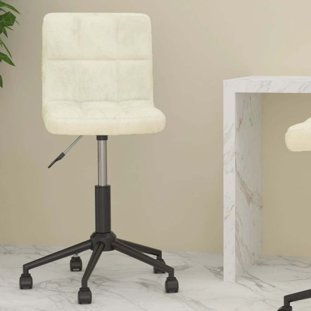 Bürostuhl Drehbar Creme Samt