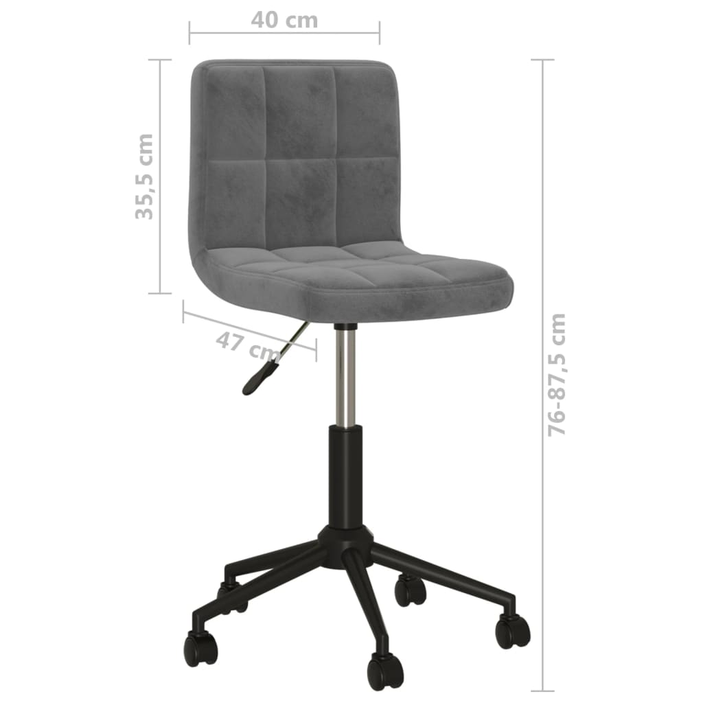 Bürostuhl Drehbar Dunkelgrau Samt