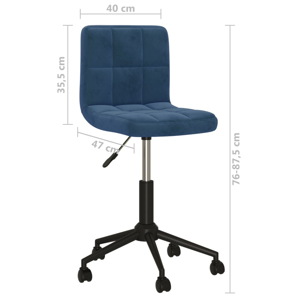 Bürostuhl Drehbar Blau Samt