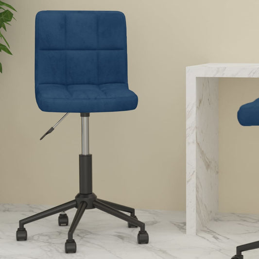 Bürostuhl Drehbar Blau Samt
