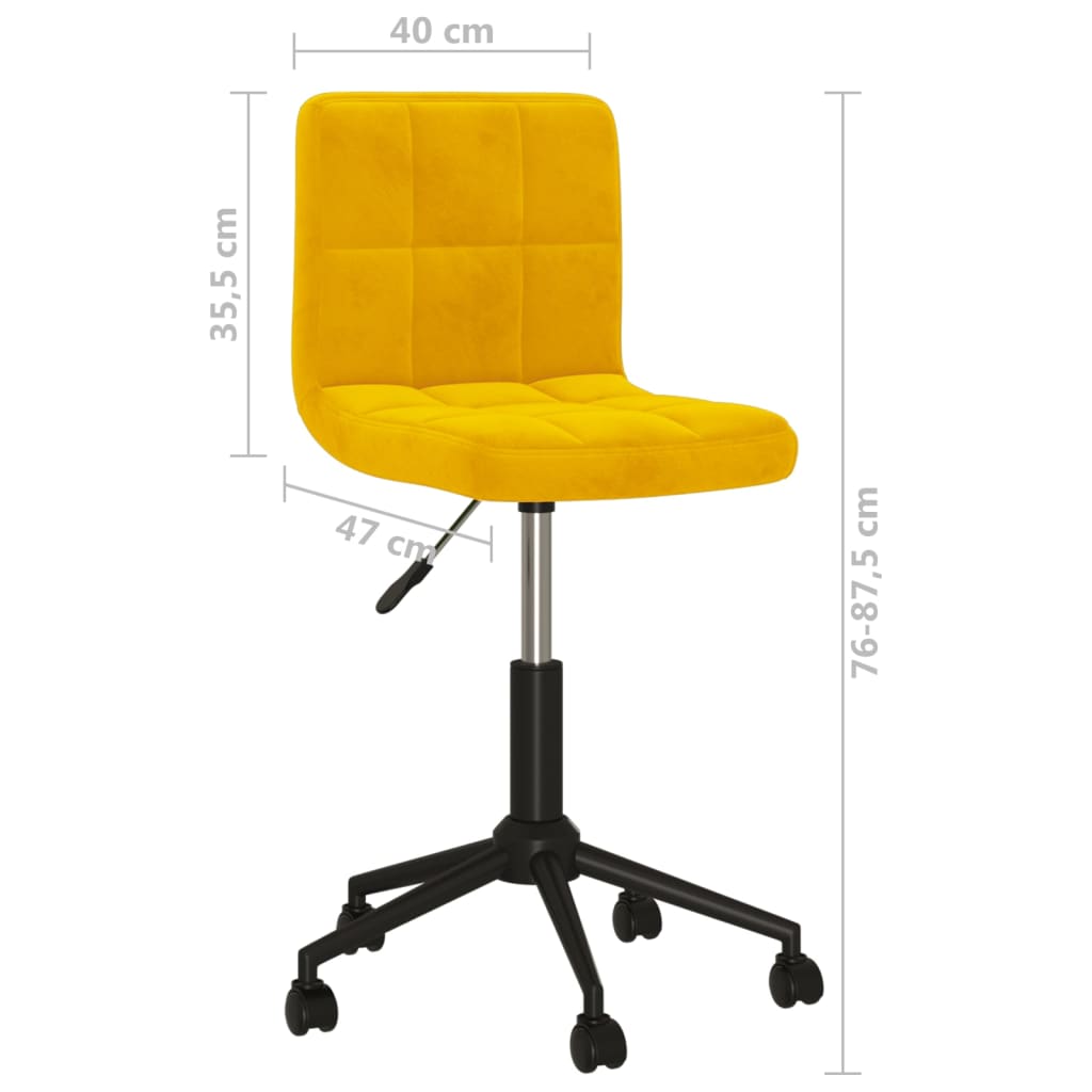 Bürostuhl Drehbar Senfgelb Samt