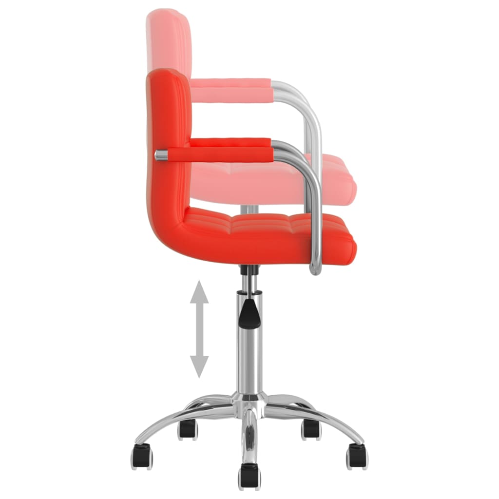 Bürostuhl Drehbar Rot Kunstleder