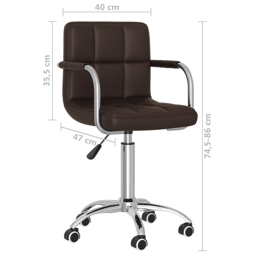 Bürostuhl Drehbar Braun Kunstleder