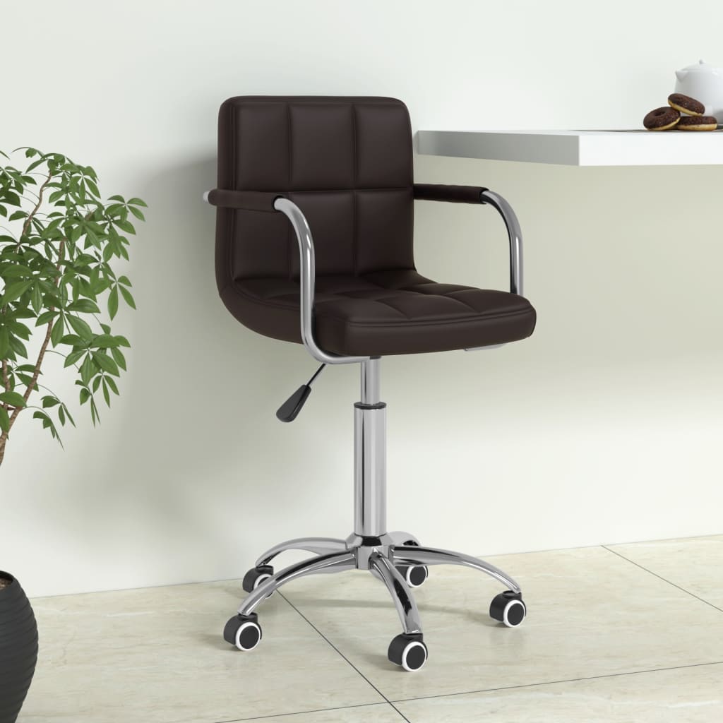 Bürostuhl Drehbar Braun Kunstleder