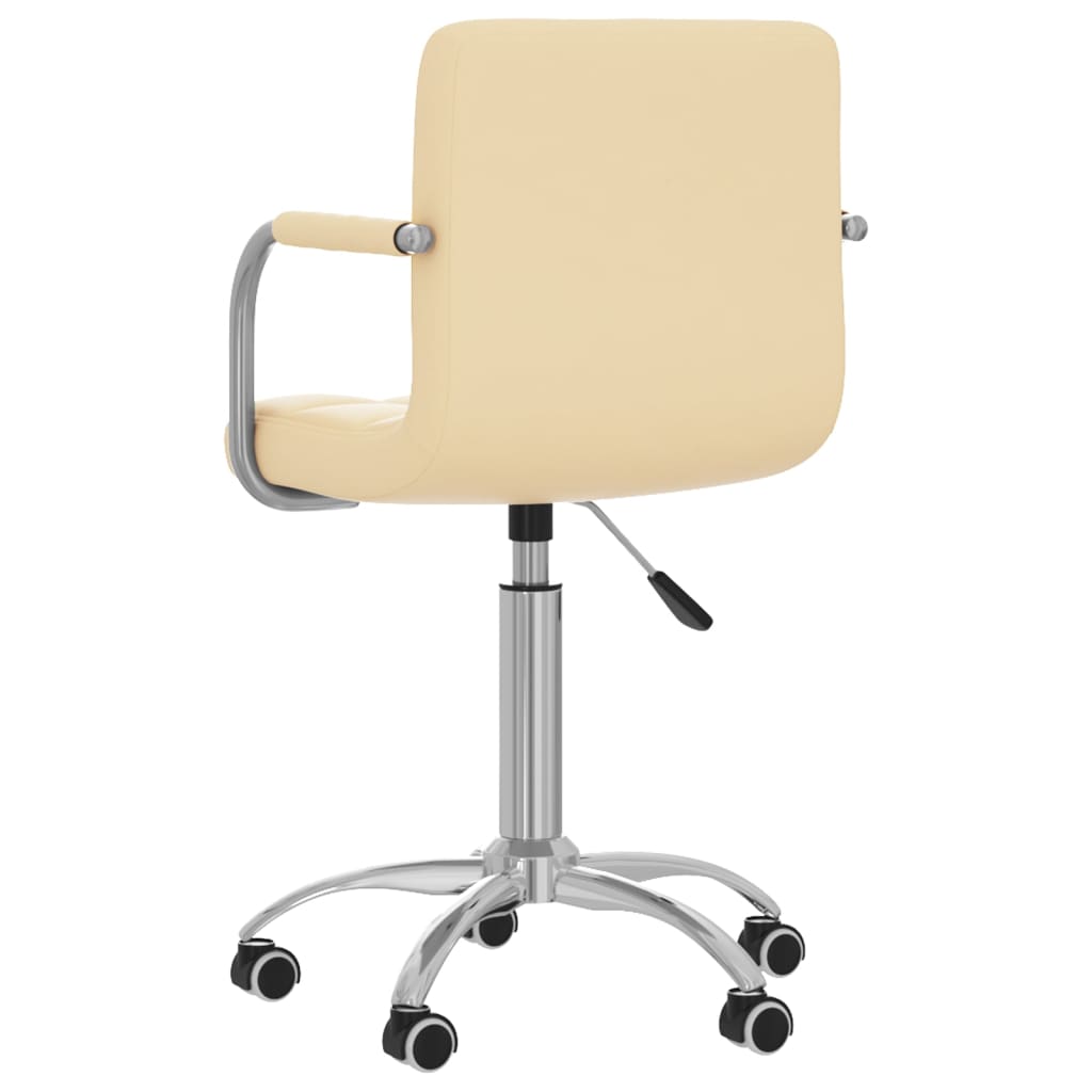 Bürostuhl Drehbar Creme Kunstleder