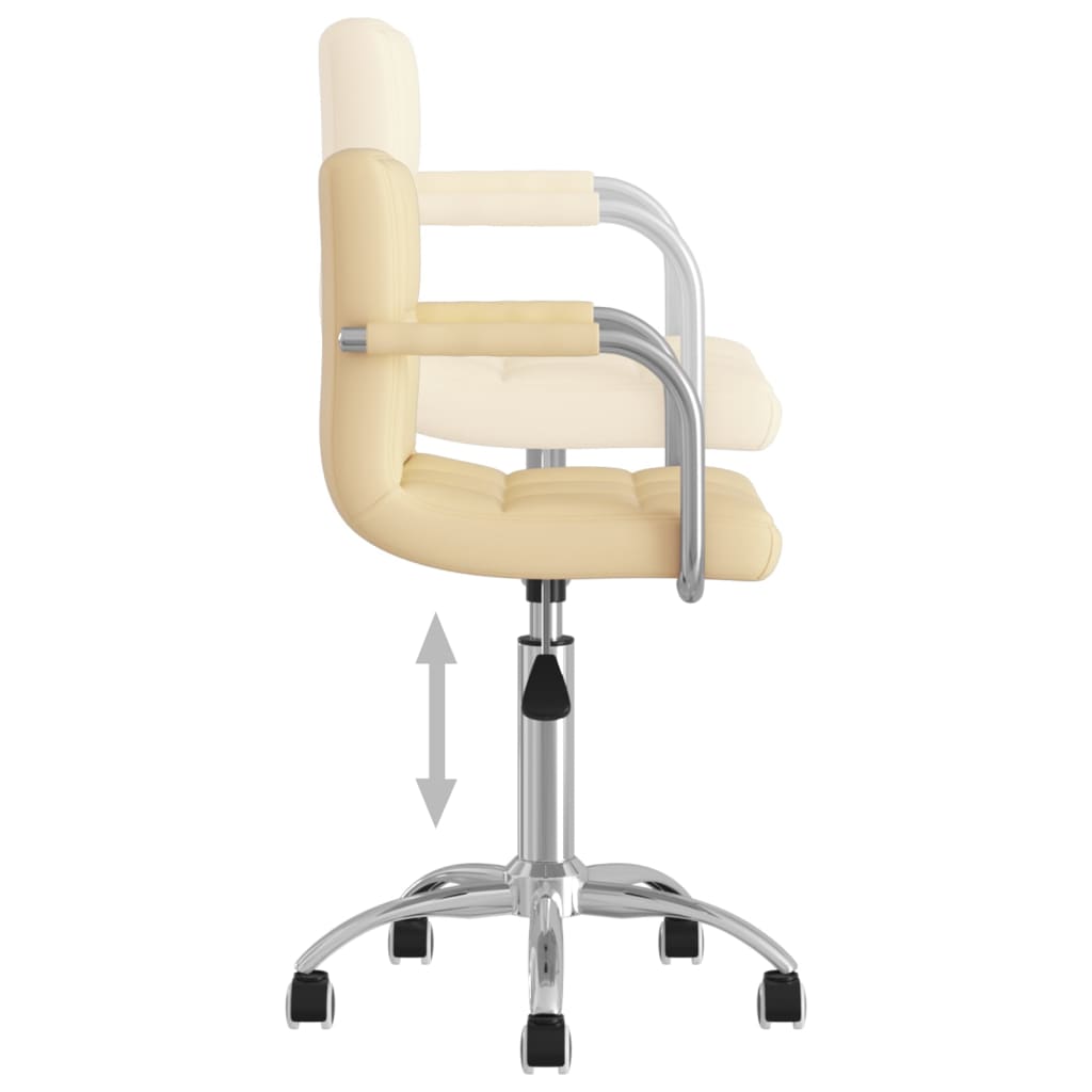 Bürostuhl Drehbar Creme Kunstleder