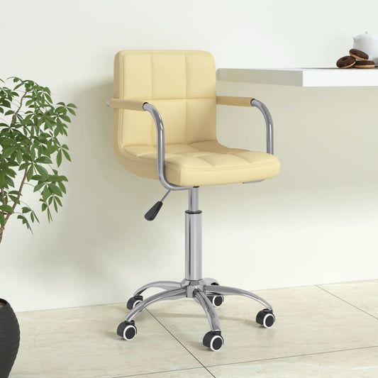 Bürostuhl Drehbar Creme Kunstleder