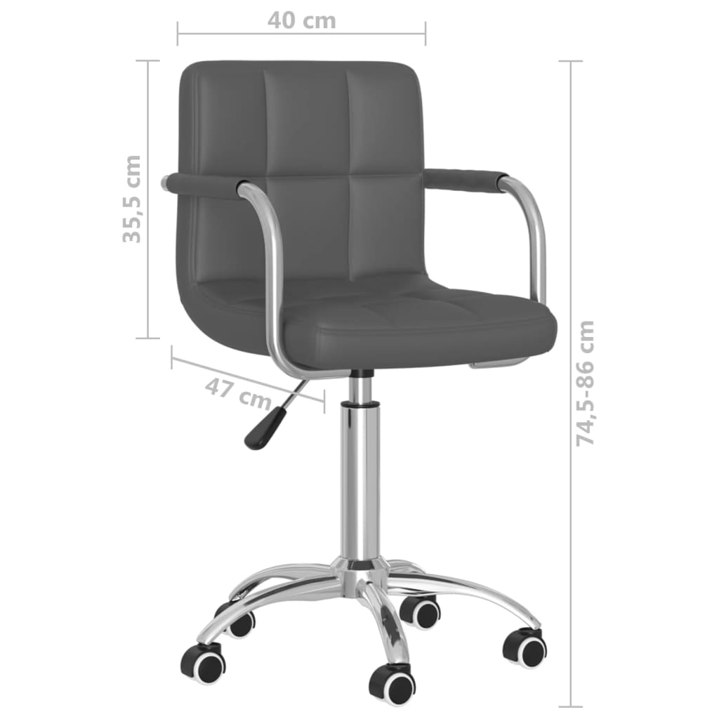 Bürostuhl Drehbar Grau Kunstleder