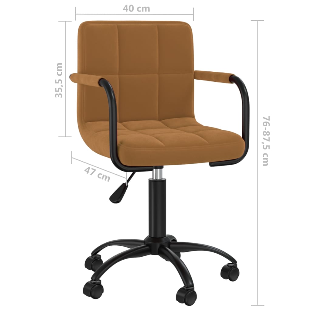 Bürostuhl Drehbar Braun Samt